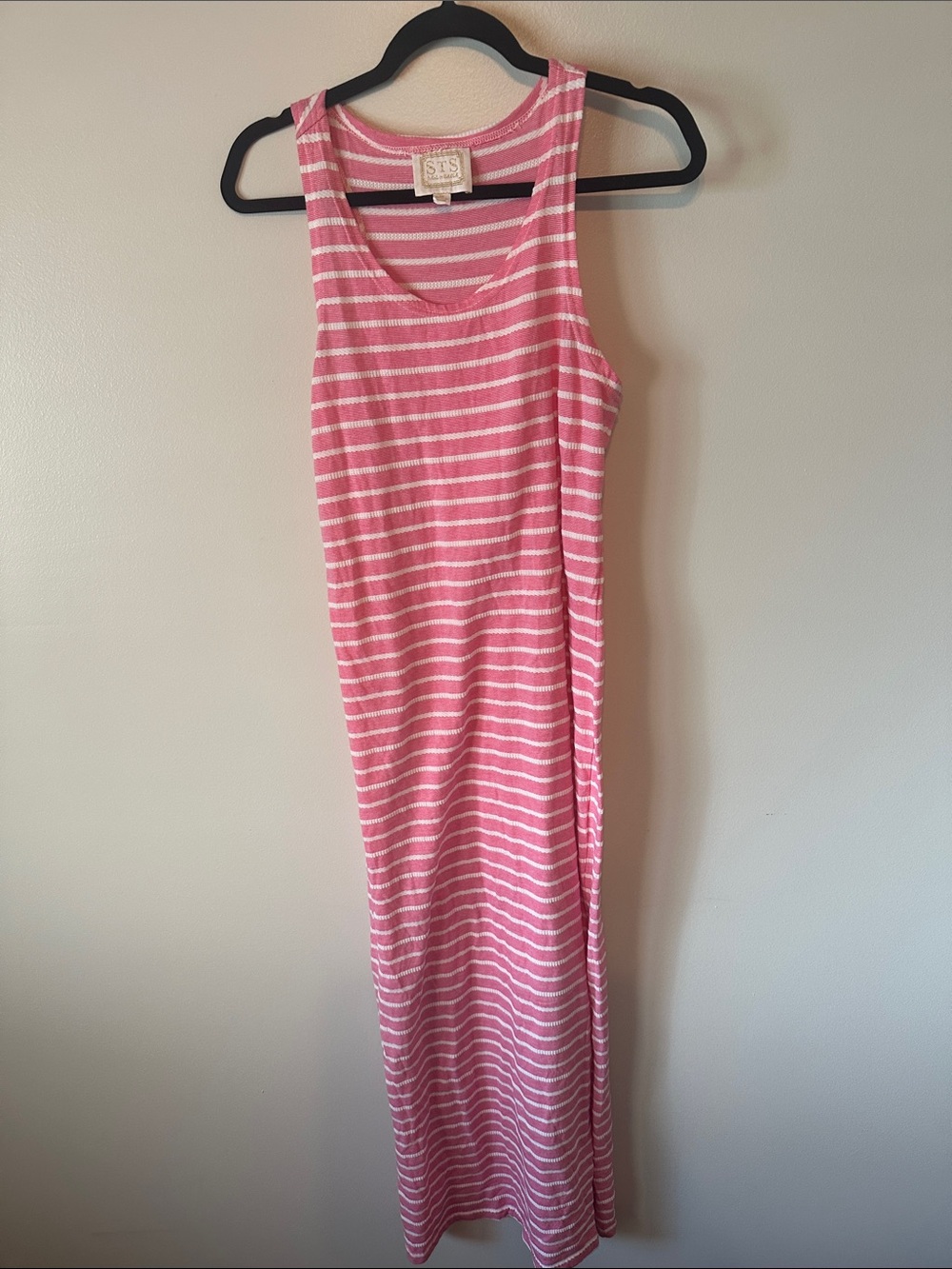 Sail to Sable Pink and White Striped Tank Maxi Dress